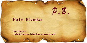 Pein Bianka névjegykártya