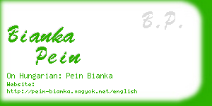 bianka pein business card